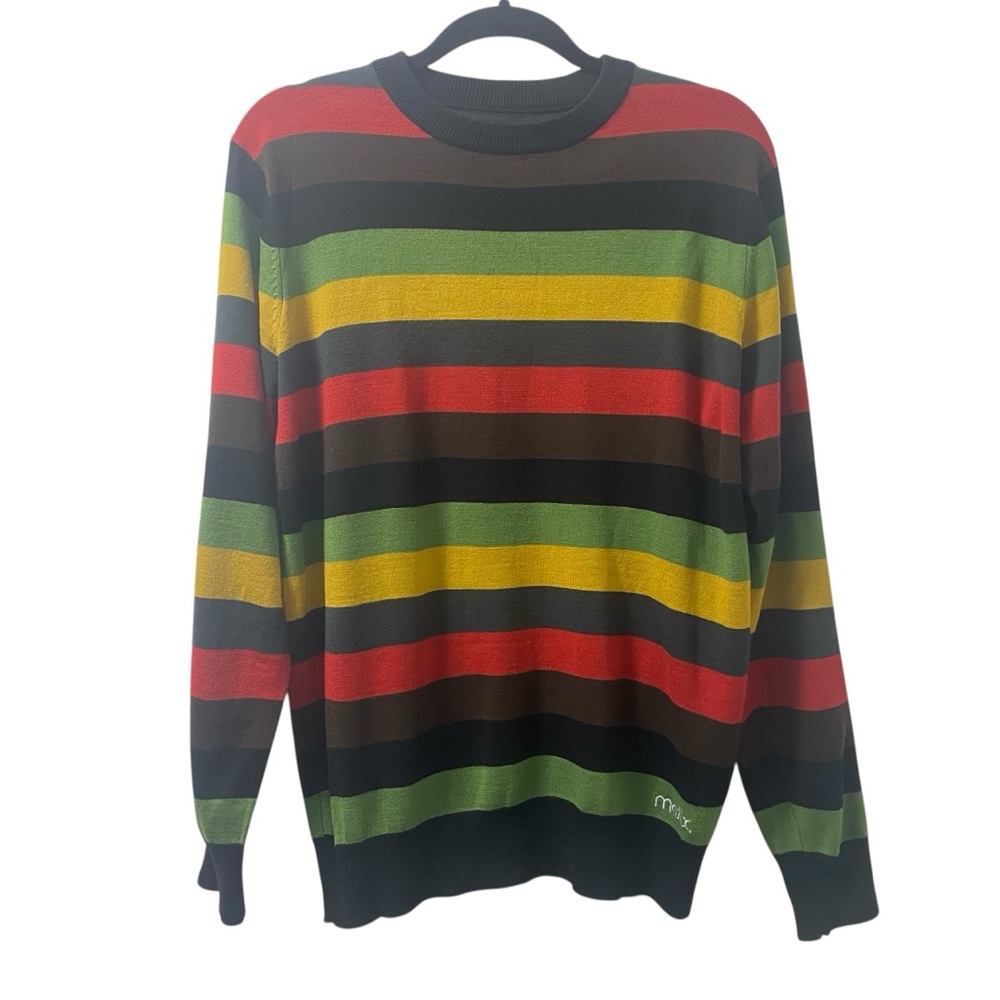 Matix Marc Johnson Striped Multicolor Crewneck Skater Skateboarder Sweater - Med